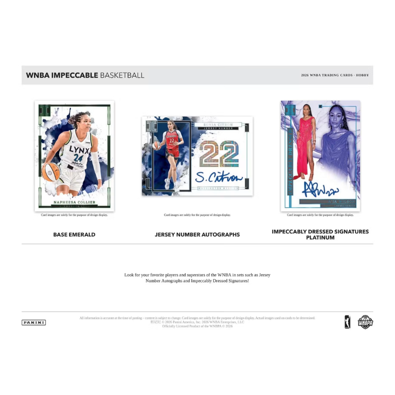2026 Panini Impeccable WNBA Basketball Hobby 3 Box Case